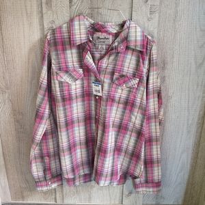‼️ NWT Wrancher Wrangler Pink Flannel Button shirt